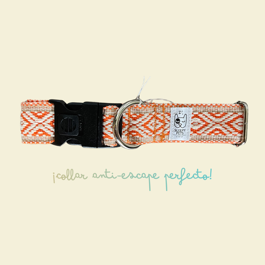 Collar étnico naranja ancho 4cm