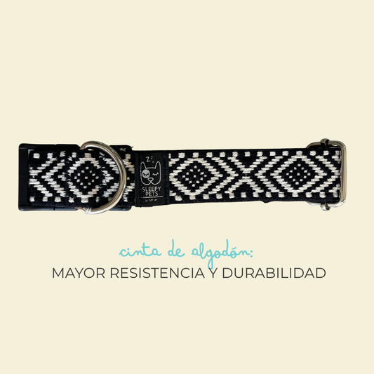 Collar étnico negro ancho 3cm