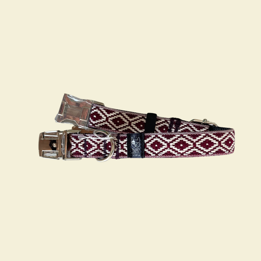 Collar cierre níquel étnico granate ancho 2cm