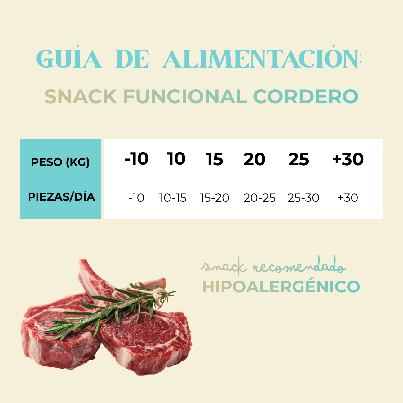 Snack funcional cordero y guisantes hipoalergénico 150g