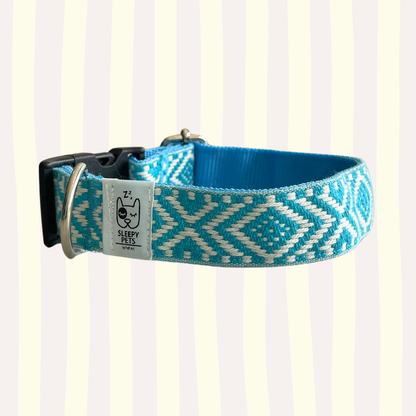 Collar étnico azul celeste ancho 3cm
