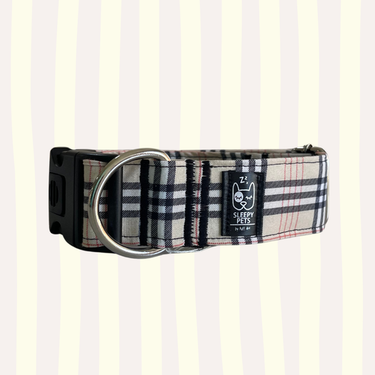Collar cuadros burberry beige ancho 4cm
