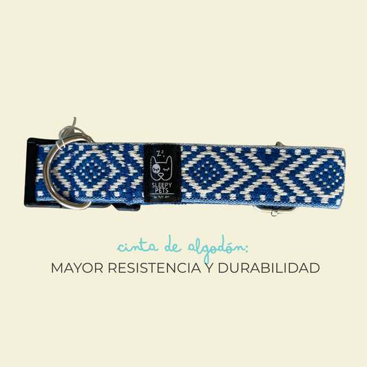 Collar étnico azul marino ancho 3cm