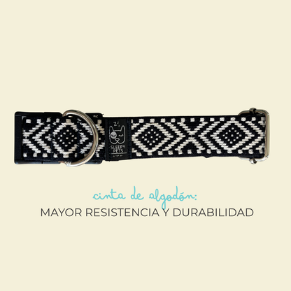 Collar étnico negro ancho 3cm