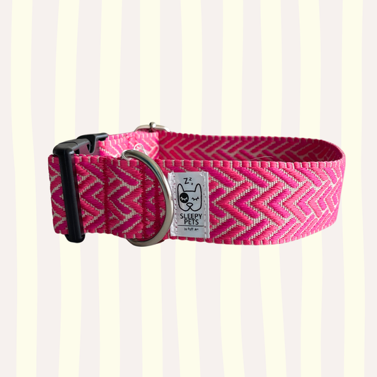 Collar espigas rosas flúor ancho 4cm