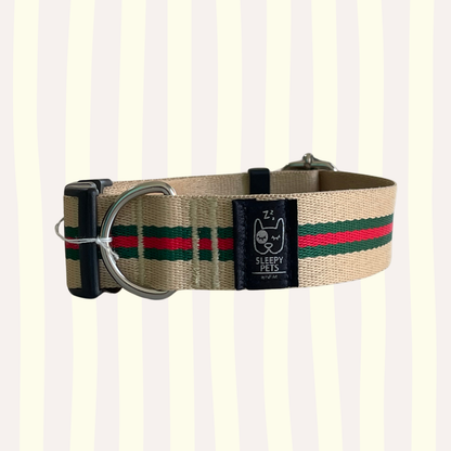 Collar nylon gucci beige ancho 3cm