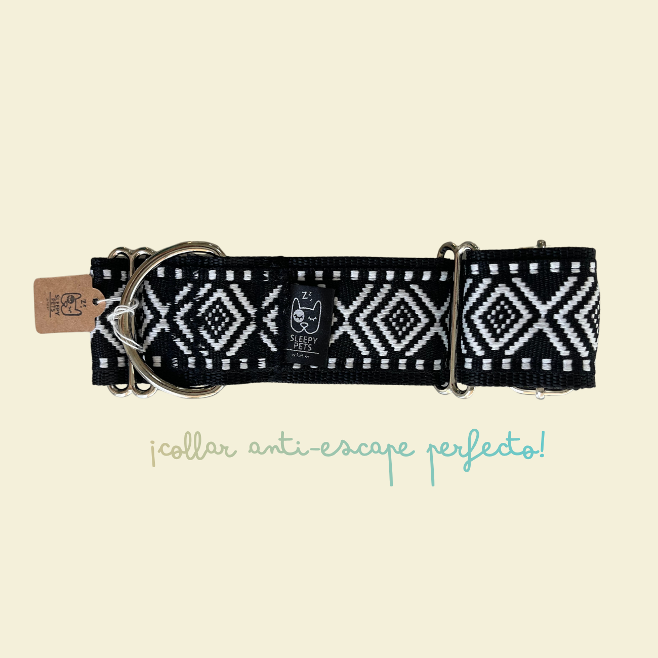 Collar martingale étnico negro ancho 5cm