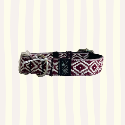 Collar cierre níquel étnico granate ancho 2cm