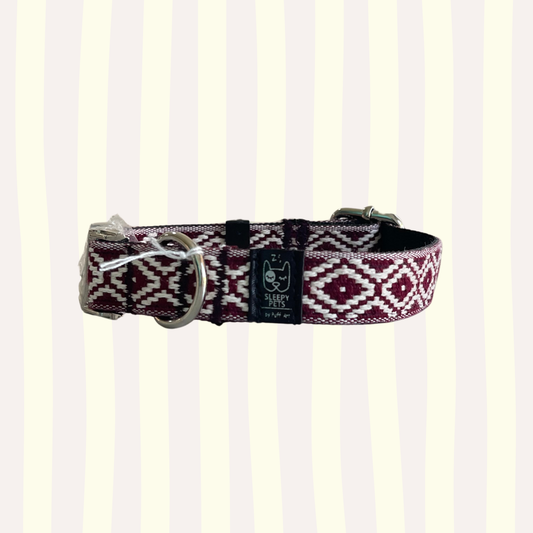 Collar cierre níquel étnico granate ancho 2cm