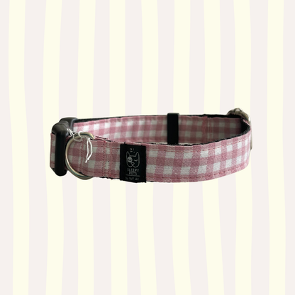 Collar vichy rosa ancho 2cm