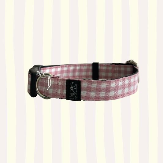 Collar vichy rosa ancho 2cm