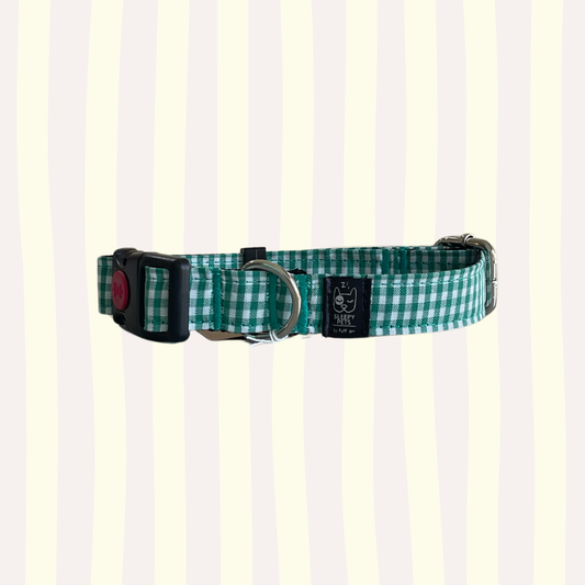 Collar vichy verde ancho 2cm