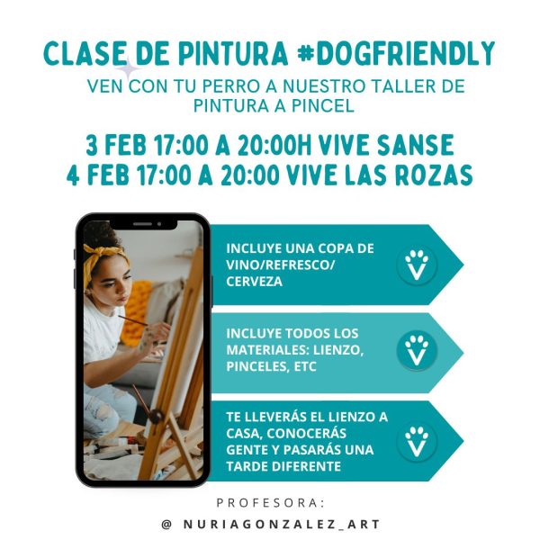 Clase de pintura Dogfriendly Vive pet resort Las Rozas - Planes con perro Madrid